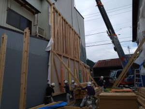 注文住宅 郡上市N様邸建て方