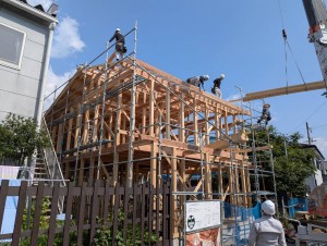注文住宅 郡上市H様邸建て方